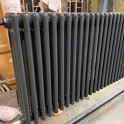 A Grey newly powder coated radiator