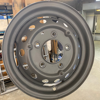 Silver powder coated alloy wheel