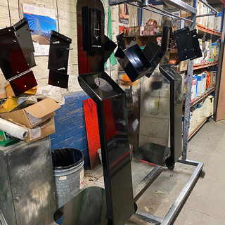 Display stand powder coated black