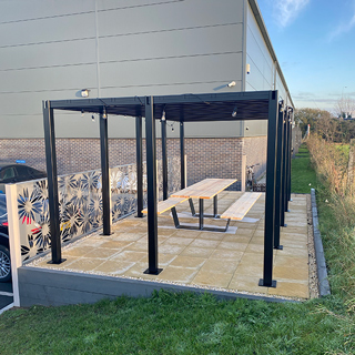 Black powder coated pagoda