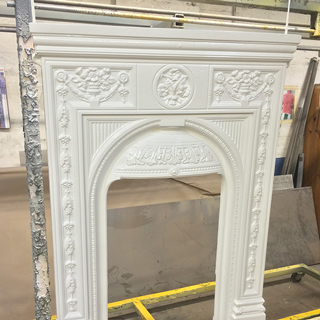 White powder coated fireplacce surround