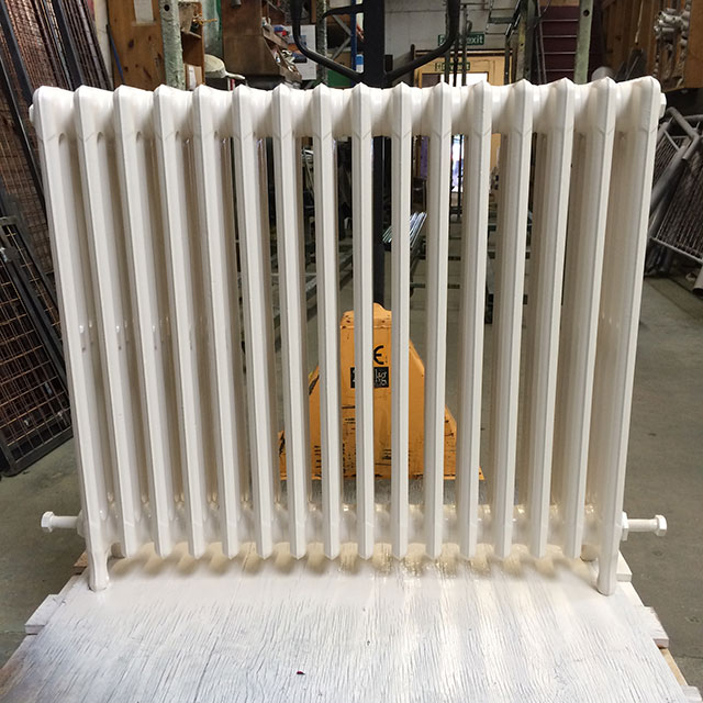 White powder coated radiator