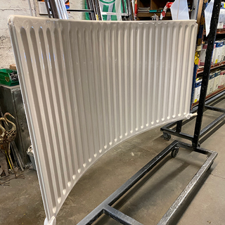 White powder coated curved radiator