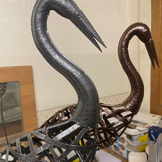 Powder coated swan garden ornaments