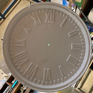 White powder coated clock