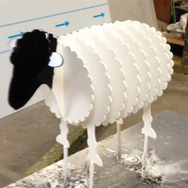 Powder coated sheep ornament