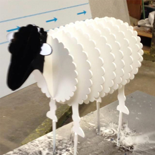 Powder coated sheep ornament