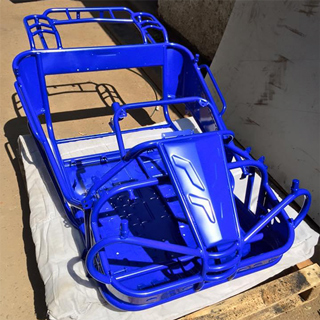 Blue powder coated go kart frame