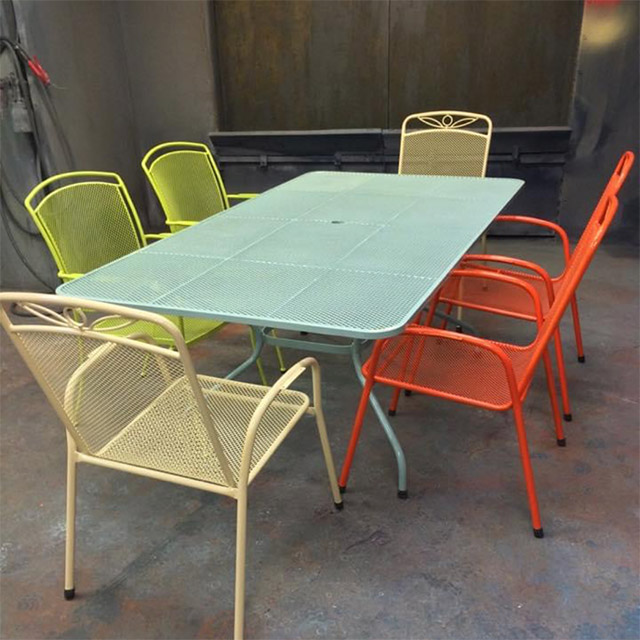 White Powder coated garden dining set