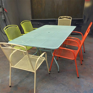 White Powder coated garden dining set