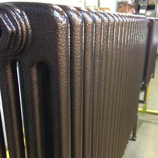 Close up of a powder coated radiator