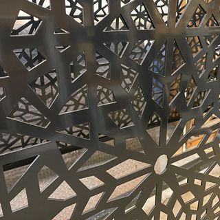 Fret cut metal work ready for powder coating