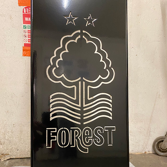 Nottingham Forest display stand powder coated black